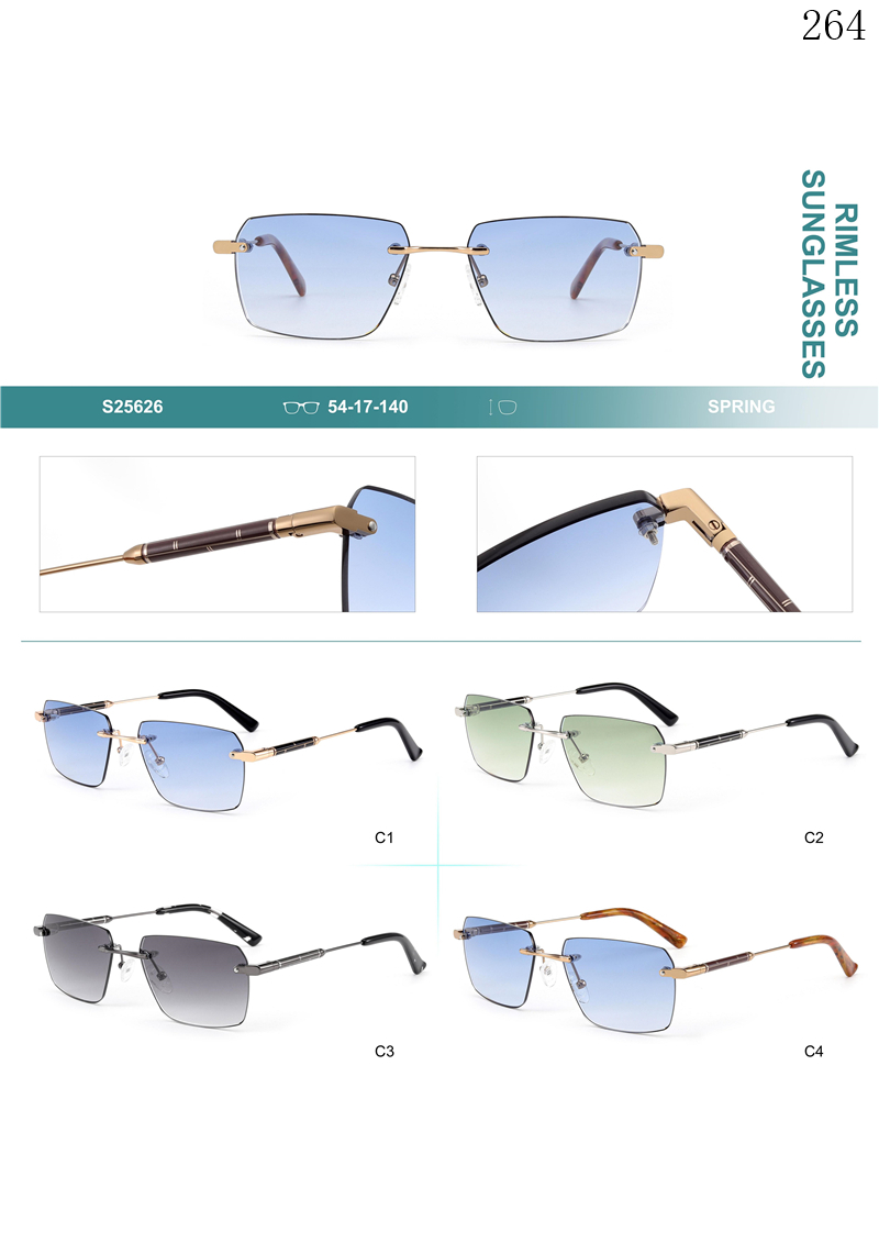 Dachuan Optical S25626 China Supplier Hot Trending Rimless Sunglass Frame with Packaging Custom (1)