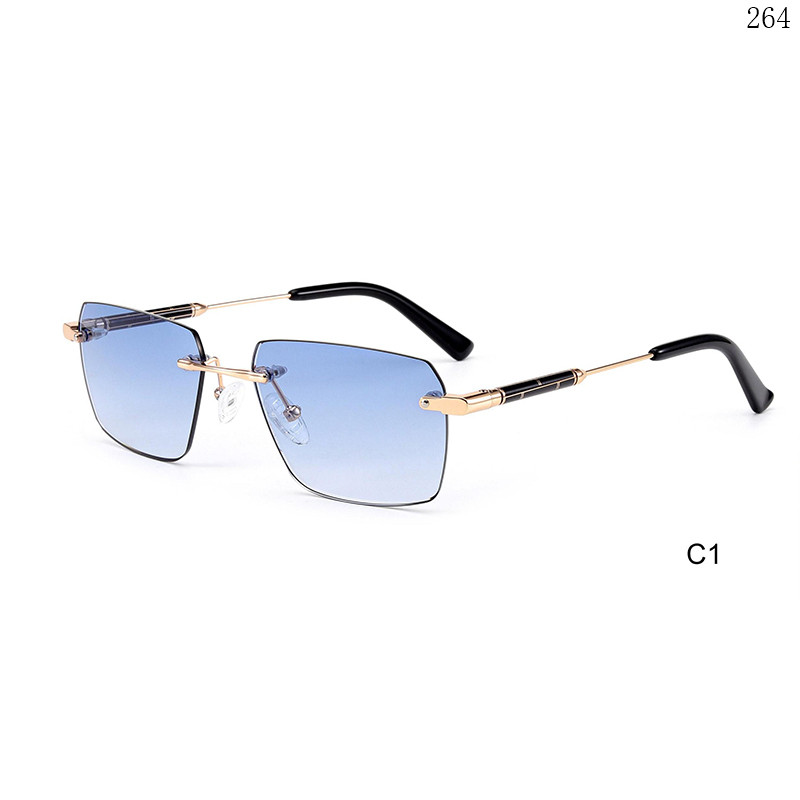 Dachuan Optical S25626 China Supplier Hot Trending Rimless Sunglass Frame with Packaging Custom (6)