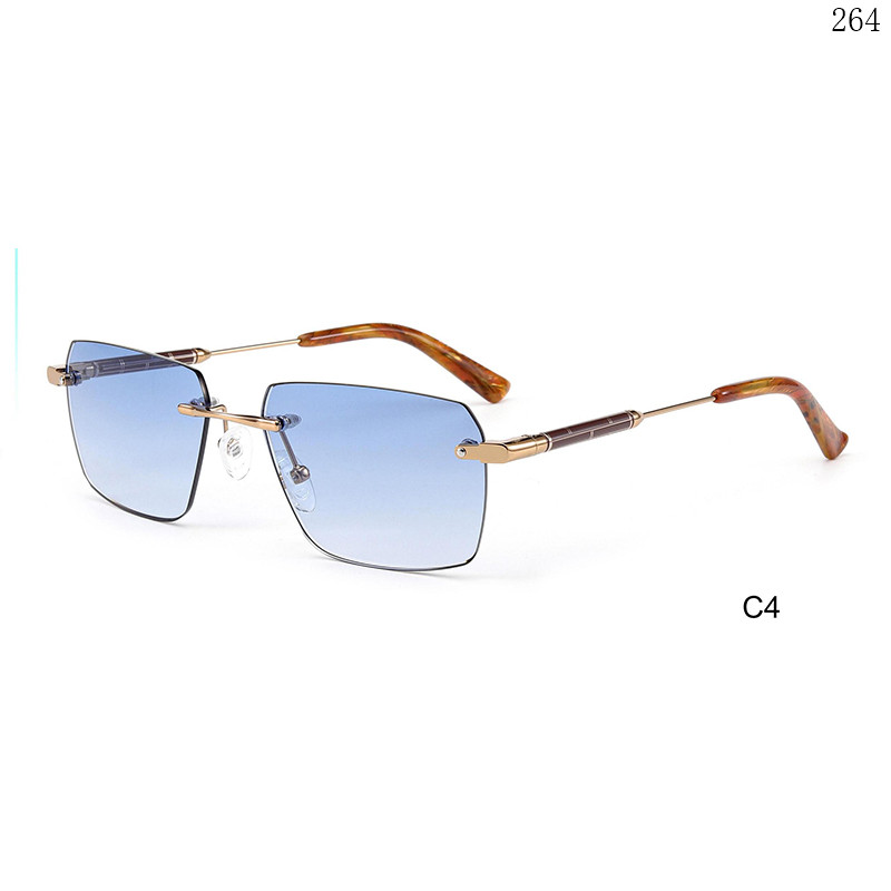 Dachuan Optical S25626 China Supplier Hot Trending Rimless Sunglass Frame with Packaging Custom (9)