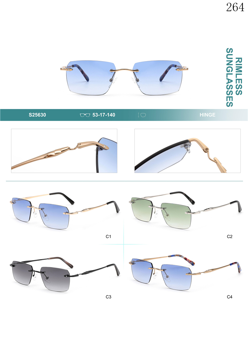 Dachuan Optical S25630 China Supplier High Quality Rimless Sunglass Frame with Custom Logo (9)