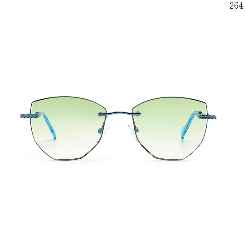 Dachuan Optical S25631 China Supplier Hot Rimless Sunglass Frame with Colorful Legs (2)