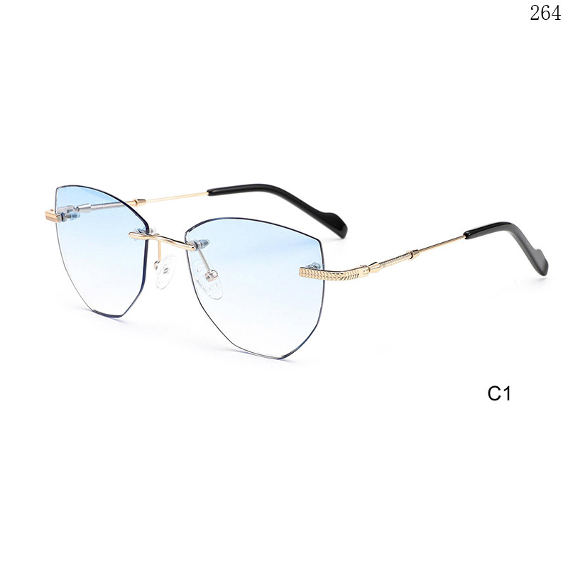 Dachuan Optical S25631 China Supplier Hot Rimless Sunglass Frame with Colorful Legs (6)