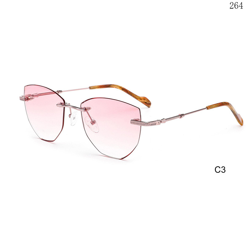 Dachuan Optical S25631 China Supplier Hot Rimless Sunglass Frame with Colorful Legs (8)