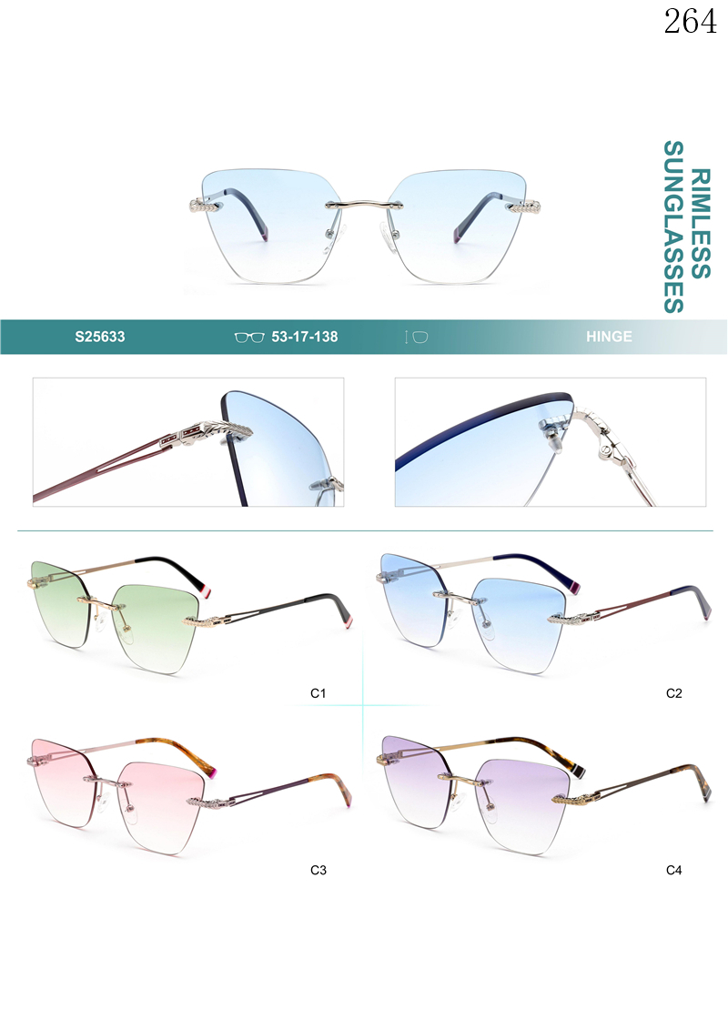 Dachuan Optical S25633 China Supplier Most Popular  Rimless Shades Sunglasses with Colorful Design (1)