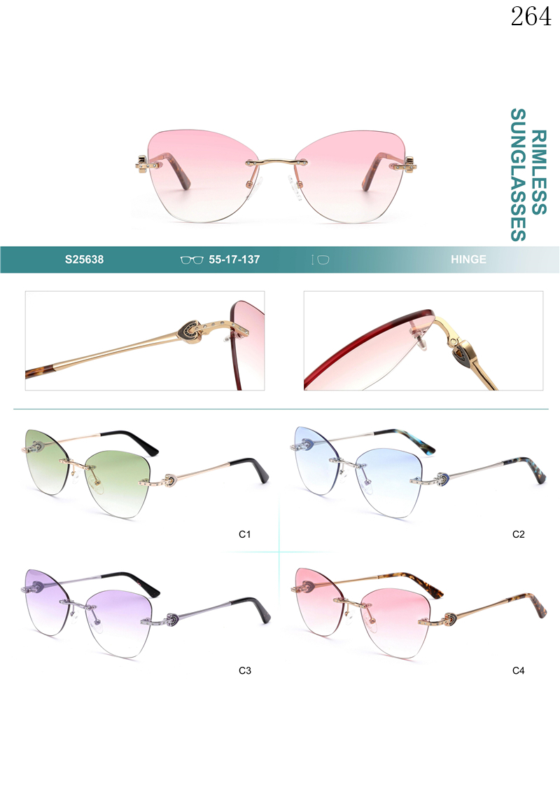 Dachuan Optical S25638 China Supplier Hot Sale Rimless Shades Sunglasses with Your Logo (1)