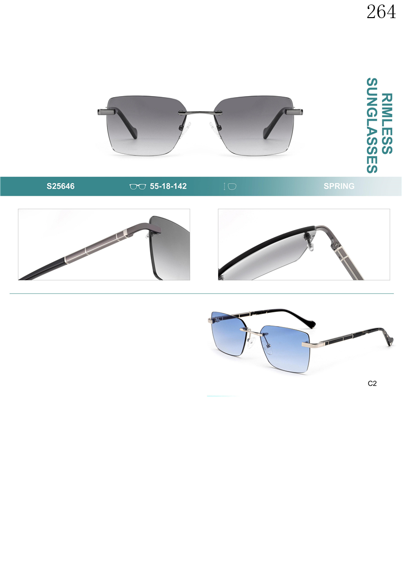 Dachuan Optical S25646 China Supplier Fashionable Rimless Shades Sunglasses with Small Orders (1)