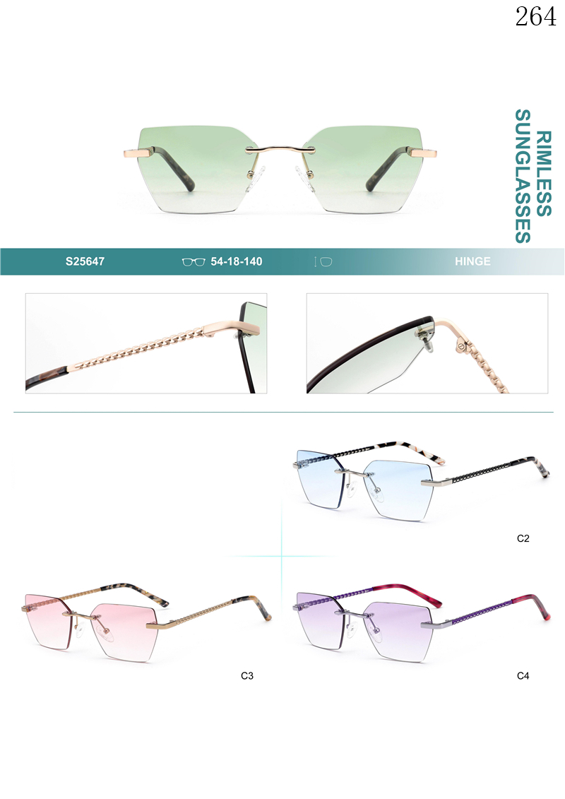 Dachuan Optical S25647 China Supplier Brand New Rimless Shades Sunglasses with Custom Orders (1)