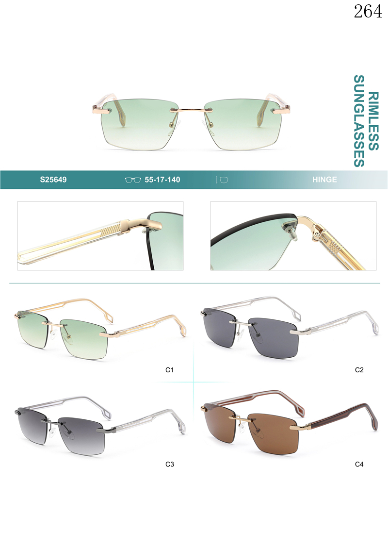 Dachuan Optical S25649 China Supplier Good Quality Rimless Shades Sun Glasses with Custom Orders (1)