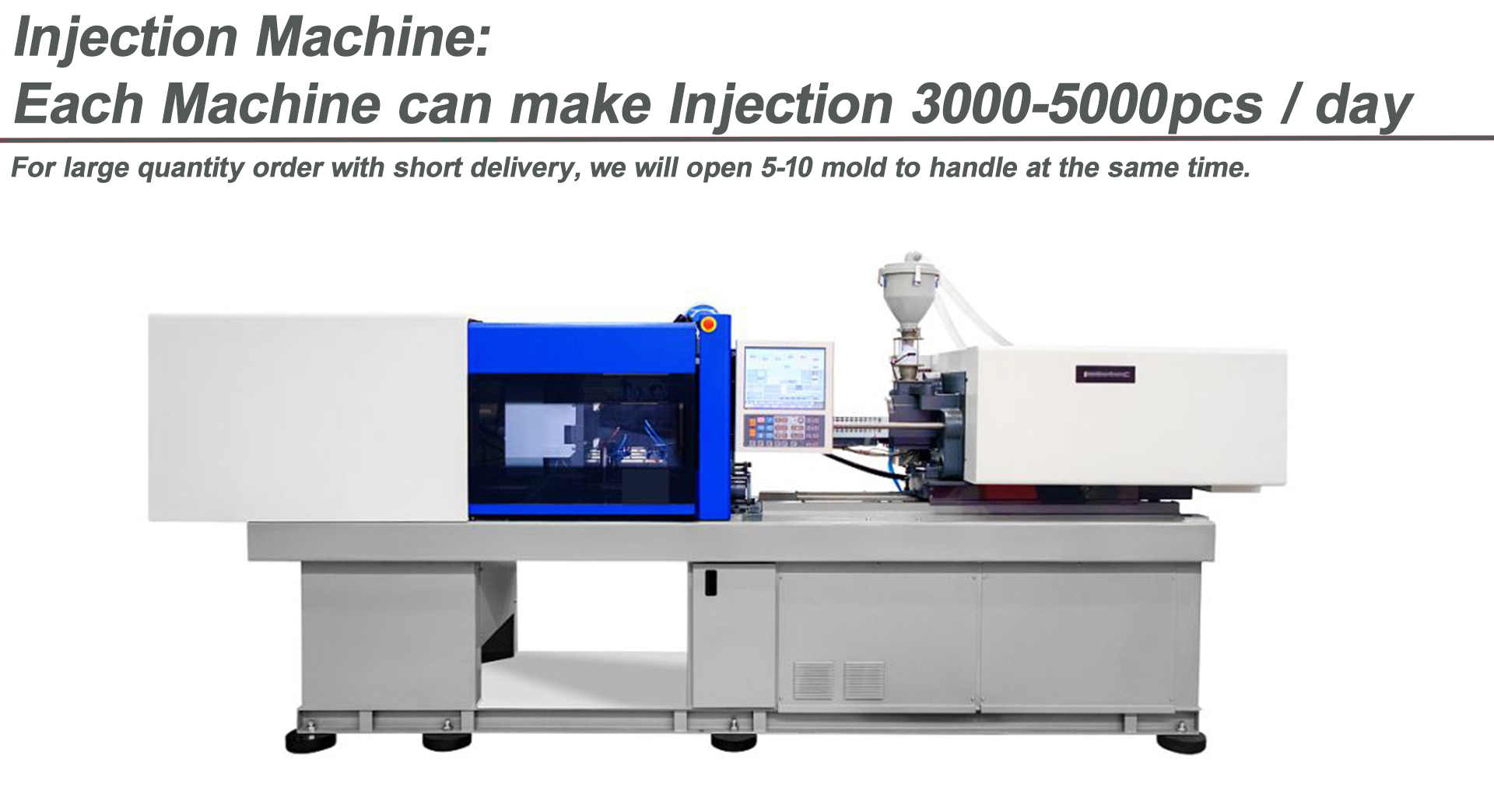 Injection Machine Each Machine can make Injection 3000 to 5000 Pieces each day from Dachuan Optical