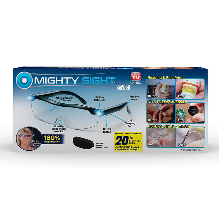 Mighty Sight Magnifying Glasses with LED Light Lens