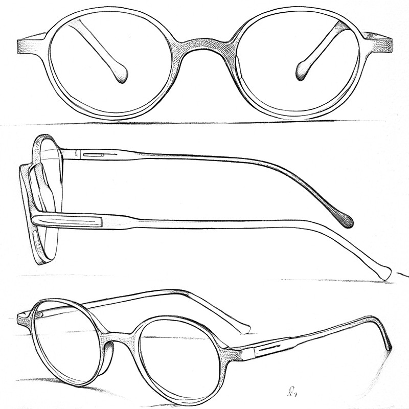 Round  Eyewear Designer Drawing from Dachuan Optical